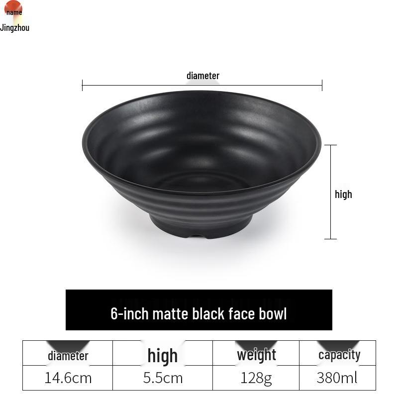Commercial Black Melamine Noodle & Soup Bowls