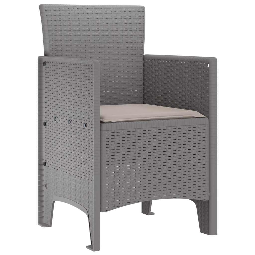 Garden Chair 2 Pcs Light Grey 53 X 49 X 85 Cm Polypropylene