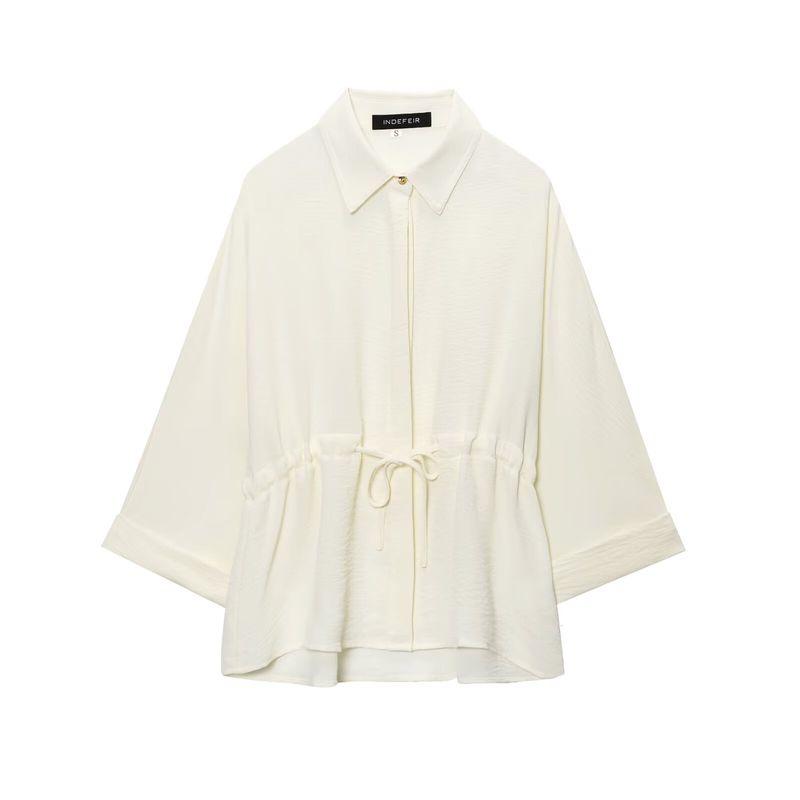 Kaslead New Women Clothes Western Style Long Sleeve Lapel Shirts High Waist Trousers 2728568 2116568
