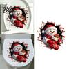 Decorative Stickers for Bathroom Tiles Christmas Toilet Decals 3D Snowman Cover Sticker Waterproof Wall Sticker Holiday Home Lid Tile Decoration PVC