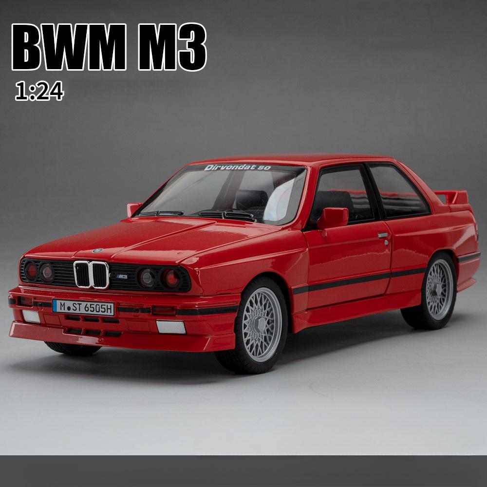1:24 BMW M3 Alloy Sports Car Model Diecasts Metal Classic Car Model High Simulation Sound and Light Childrens Toys Gift C410