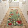 Fashion Flower Runner Rug Washable Foldable Non-slip Bedroom Bedside Mat Light Luxury Home Decoration Soft Corridor Carpet