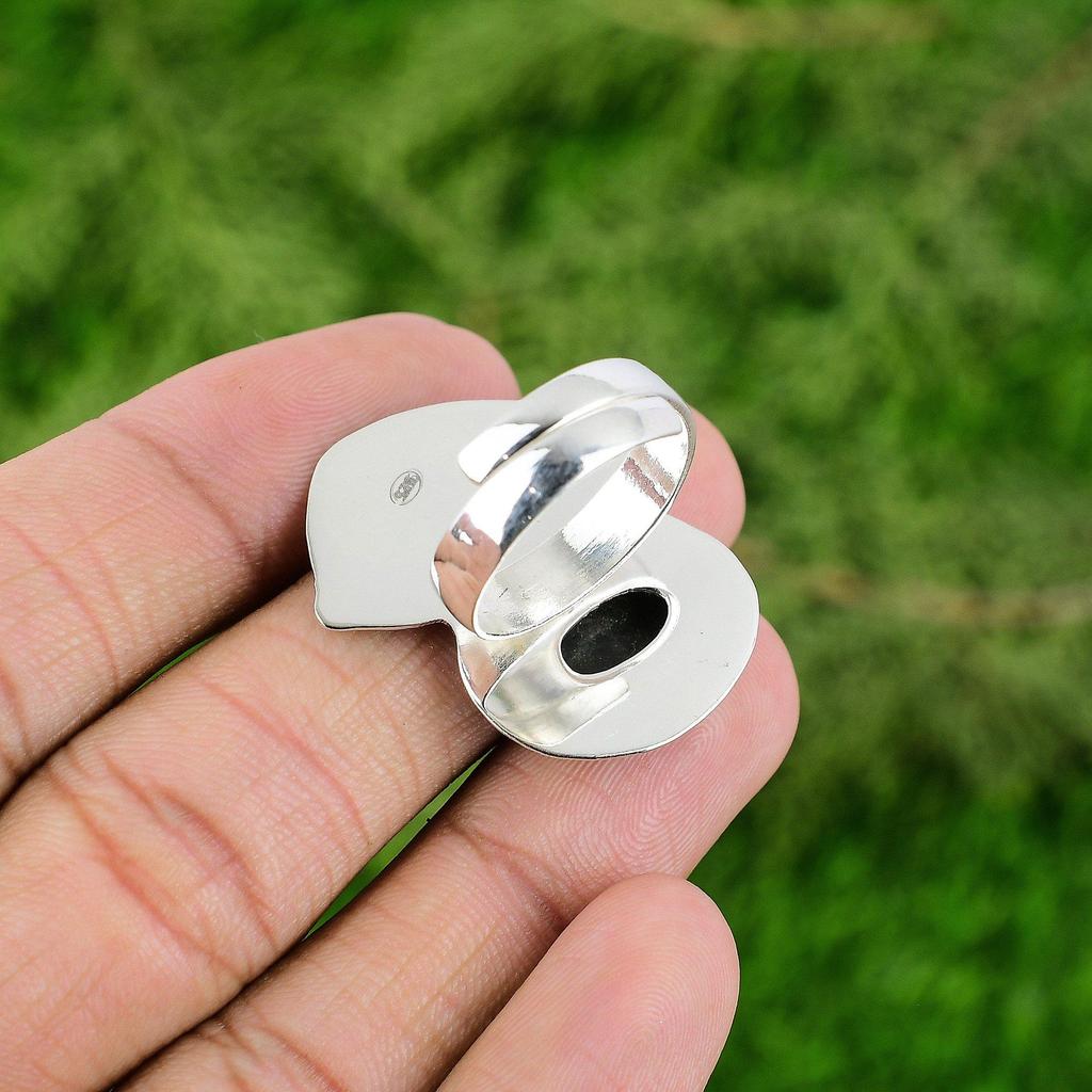 Ruby Zoisite Stone Bezel New Stackable Trendy Statement Ring 925 Sterling Silver