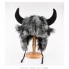 Sombrero Unisex de Búfalo Bisonte Peludo con Cuernos Grueso Cortavientos Cálido Divertido para Regalos de Vacaciones Invierno Uso Diario
