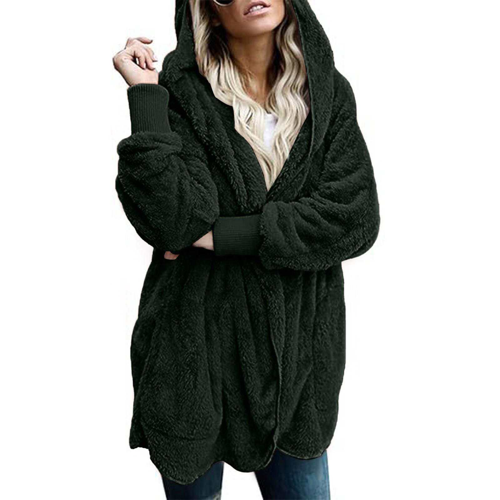 Женская модная свободная куртка с капюшоном — фото 4