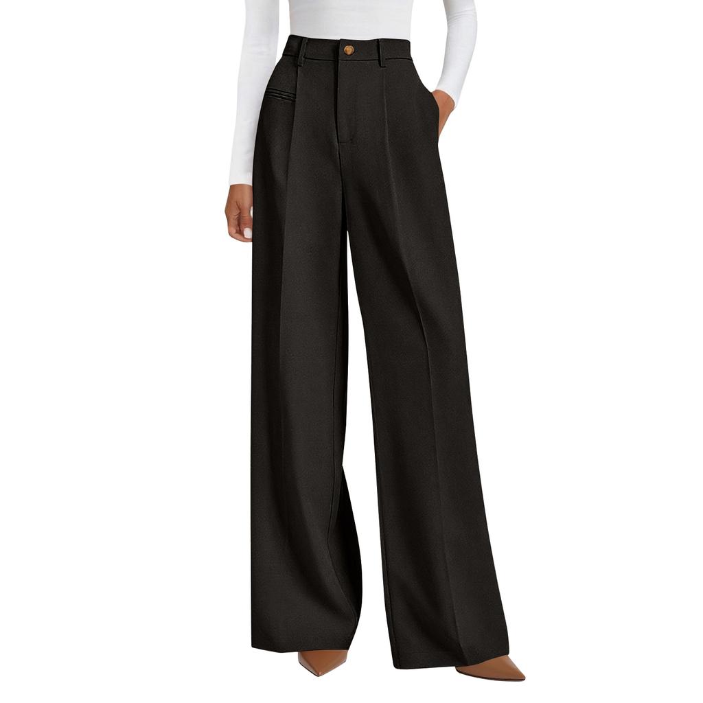 Women's Wide-leg Pants, Business Casual Flowing Wide-leg Pants, High-waisted Casual Pants