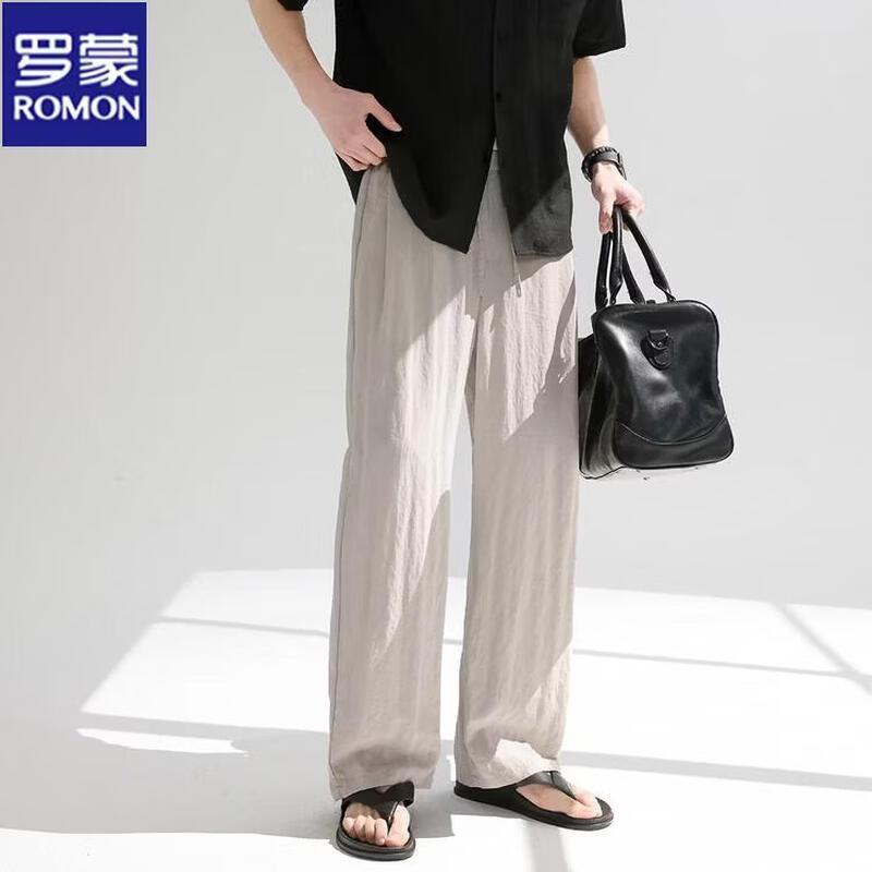 ROMON Men's Straight-Leg Cool & Breathable Casual Pants
