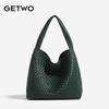 Handmade Woven Women's Tote: Large Capacity, Versatile Bucket Bag for Autumn/Winter - Perfect for Commute or Mother-Child Use
