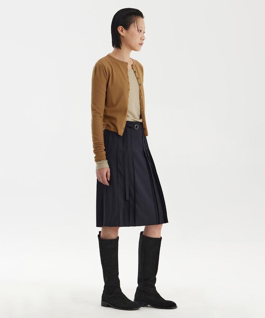 YOUTH Pleats Midi Skirt - Navy