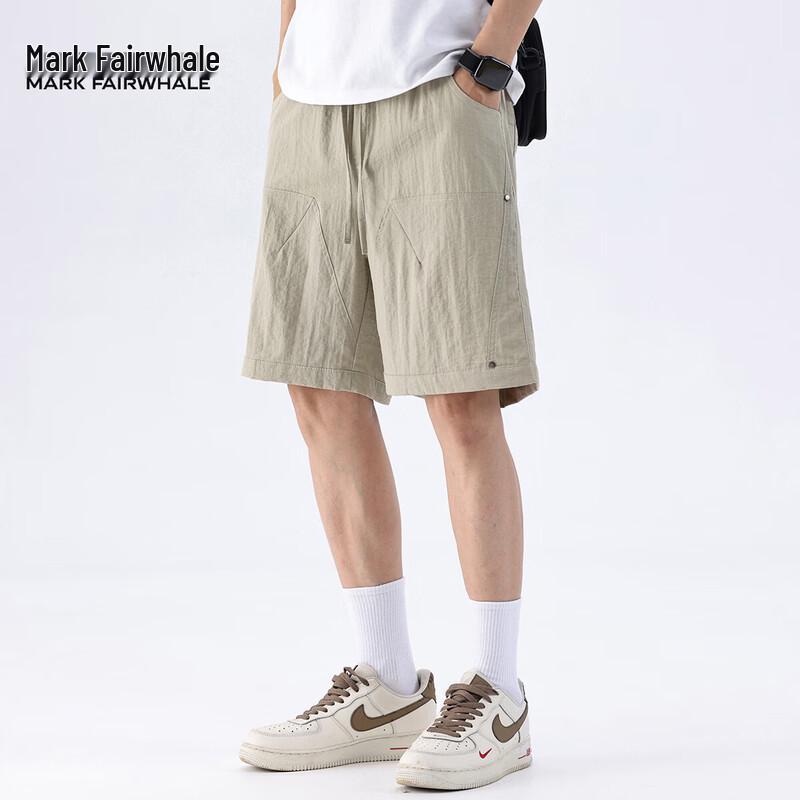 Mark Fairwhale Men s Lyocell-Linen Blend Casual Knee-Length Shorts M