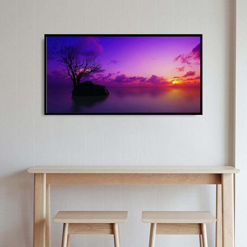 WCIC Новый закат свечение на реке закат пейзаж декоративная живопись художественная ткань домашний фон украшение стены подвесная картина 40*20cm