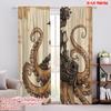 2pcs,2D Plane Printing Curtains Roller Blinds Steampunk Octopus Polyester Woven (without Rod) Art Deco Festive Use for Bedroom &