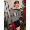 ELLE Rhombus Jacquard Knit Sweater