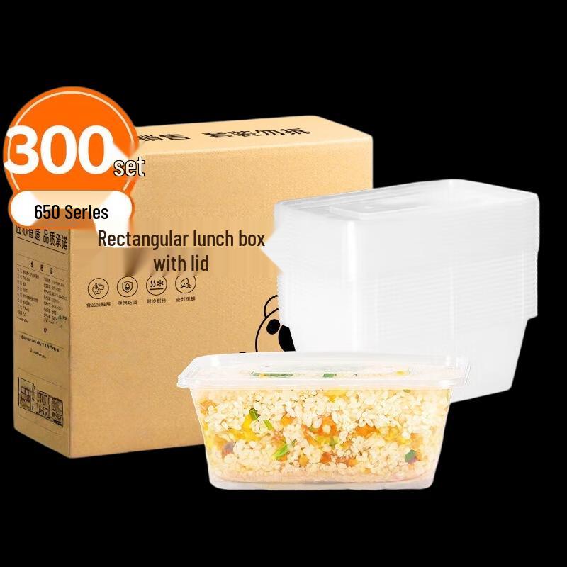 Qingye No Ki 650ml Square Disposable PP Food Container with Lid