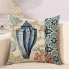 Marine Creatures Sea Horse Turtle Whale Octopus Linen Cushion Cover Pillow Cover