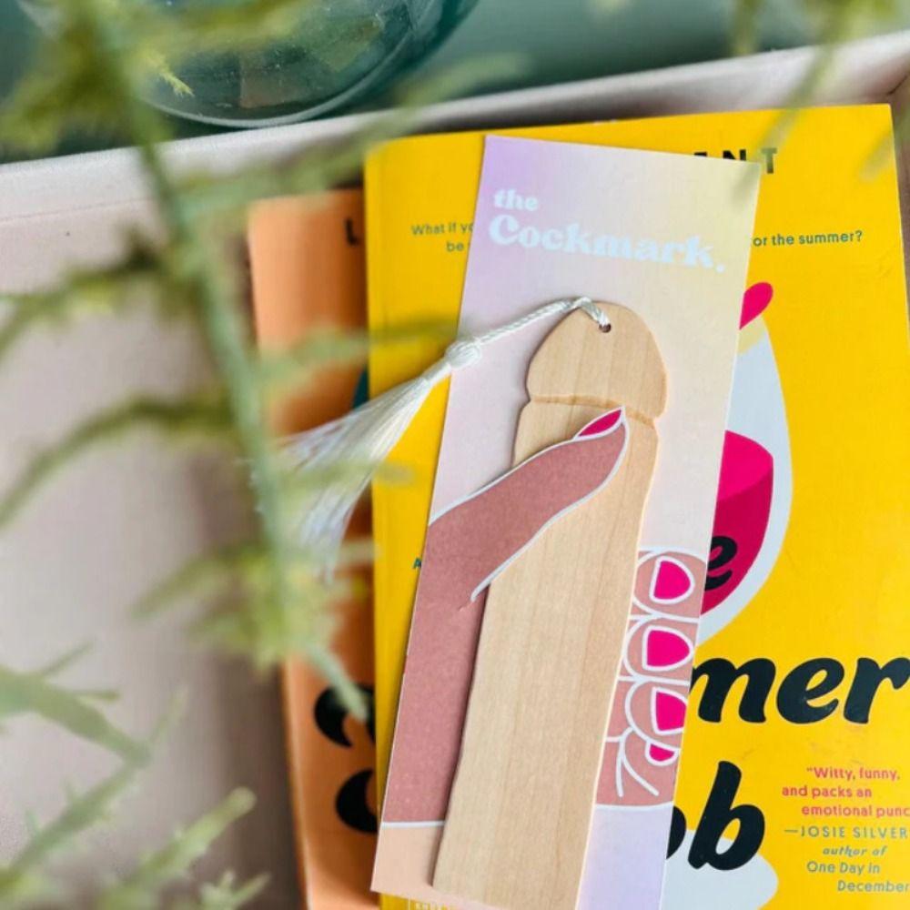 with Tassel Bookmark Funny Wooden Craft Book Clip Pagination Mark Office
