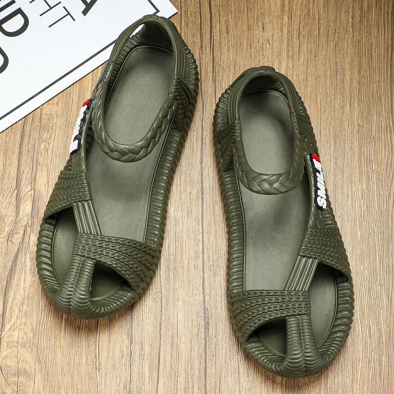 Luxury summer men's beach sandals new retro ethnic style EVA woven shoes men's and women's loose toe casual comfortable sandals