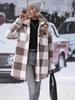 European and American Women's Plaid Wool Lapel Mid-Length Coat - Autumn/Winter Collection