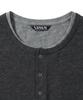 IDWS Layered Henley Neck T-Shirt Charcoal