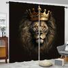 Lion curtains, pole bag decorative curtains, bedroom, living room and study, home decoration, room decoration curtains