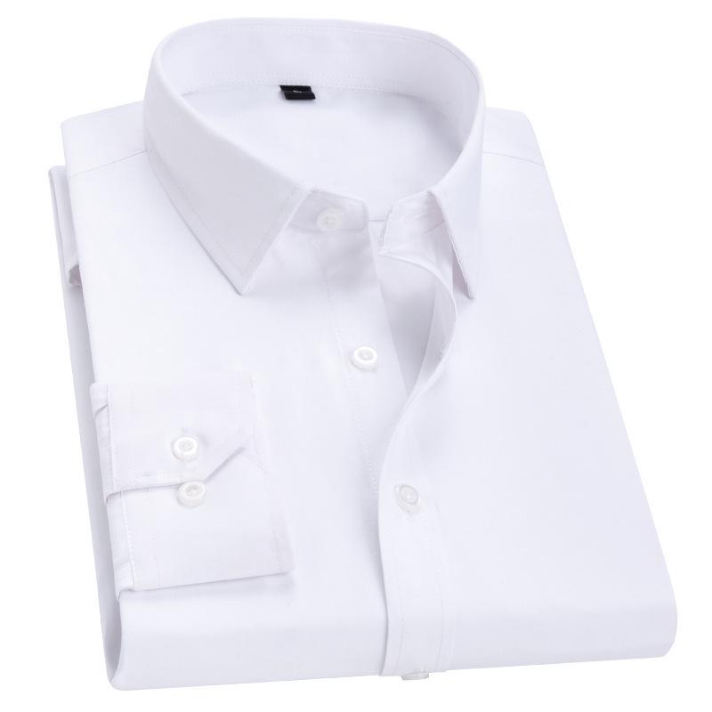 Men's Slim Fit Non-Iron Long Sleeve White Dress Shirt