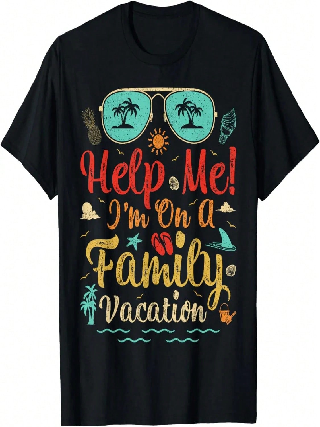 Retro Style Help Me I m On A Family Vacation T-Shirt S