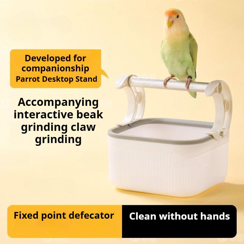 Pet Supplies Parrot Stand Pole Fixed Point Defecation Special Bird Desktop Stand Frosted Toy Supplies