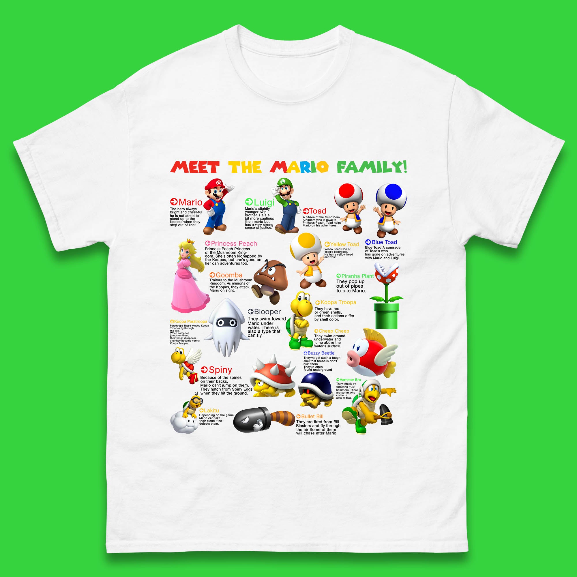 

Meet The Mario Family Super Mario Vintage Mario Family Matching Costume Mens Tee Top 3XL