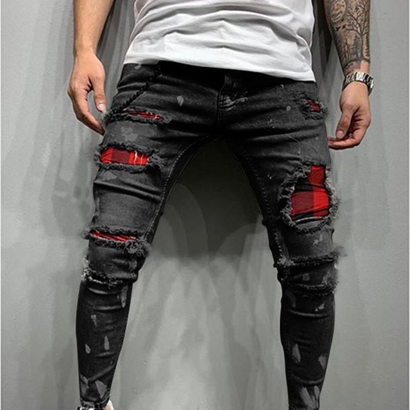 

Мужские джинсы Leisure Slim Fit Paint Shattered Small Feet Мужские джинсы Fashion XL чёрный