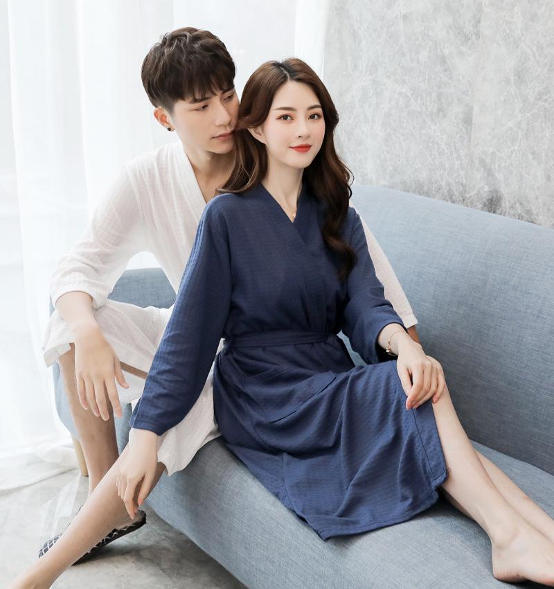 Women's Spring/Summer Lightweight Yukata: Sexy, Quick-Drying, Absorbent, Plus-Size Pajamas Robe