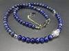 Lapis Lazuli Necklace Crystal Silver Dragon Hand Carved Natural Stone Stainless Steel Hardware 6mm Lapis Lazuli 10mm Crystal Silver Dragon [Ishigai]