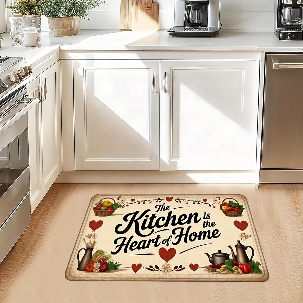 1Pcs Farmhouse  Print Waterproof Non-Slip Thick Cushioned Kitchen Mat Heavy Duty Comfort Standing Mat for Kitchen Bathroom