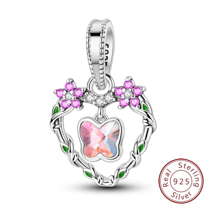 Copper Colorful Zircon Charm Bead Charms Pendants Compatible With Authentic Bracelets Do It Yourself Making Gift