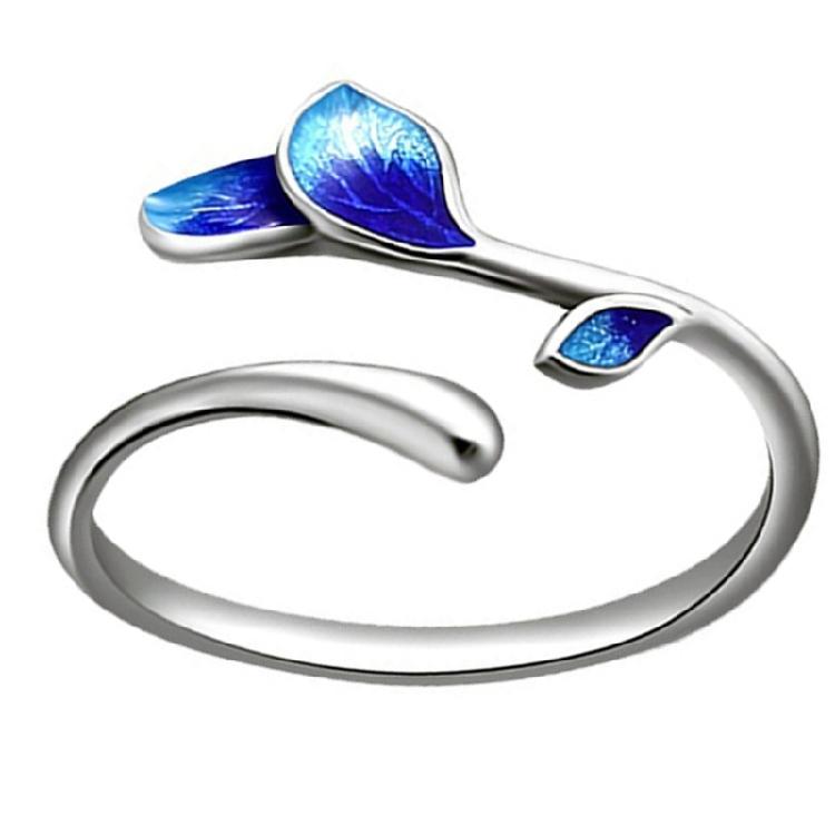 Elegant Adjustable Wedding Rings Dating Rings Tree Leaf Shape Opening Finger Jewelry Suitable for Woman and Man Present