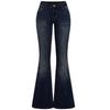 RogueWave Jeans Flare Pants Women Vintage Boot Cut Embroidery Pockets Rhinestone Washed Female Distressed Denims Trousers Streetwear