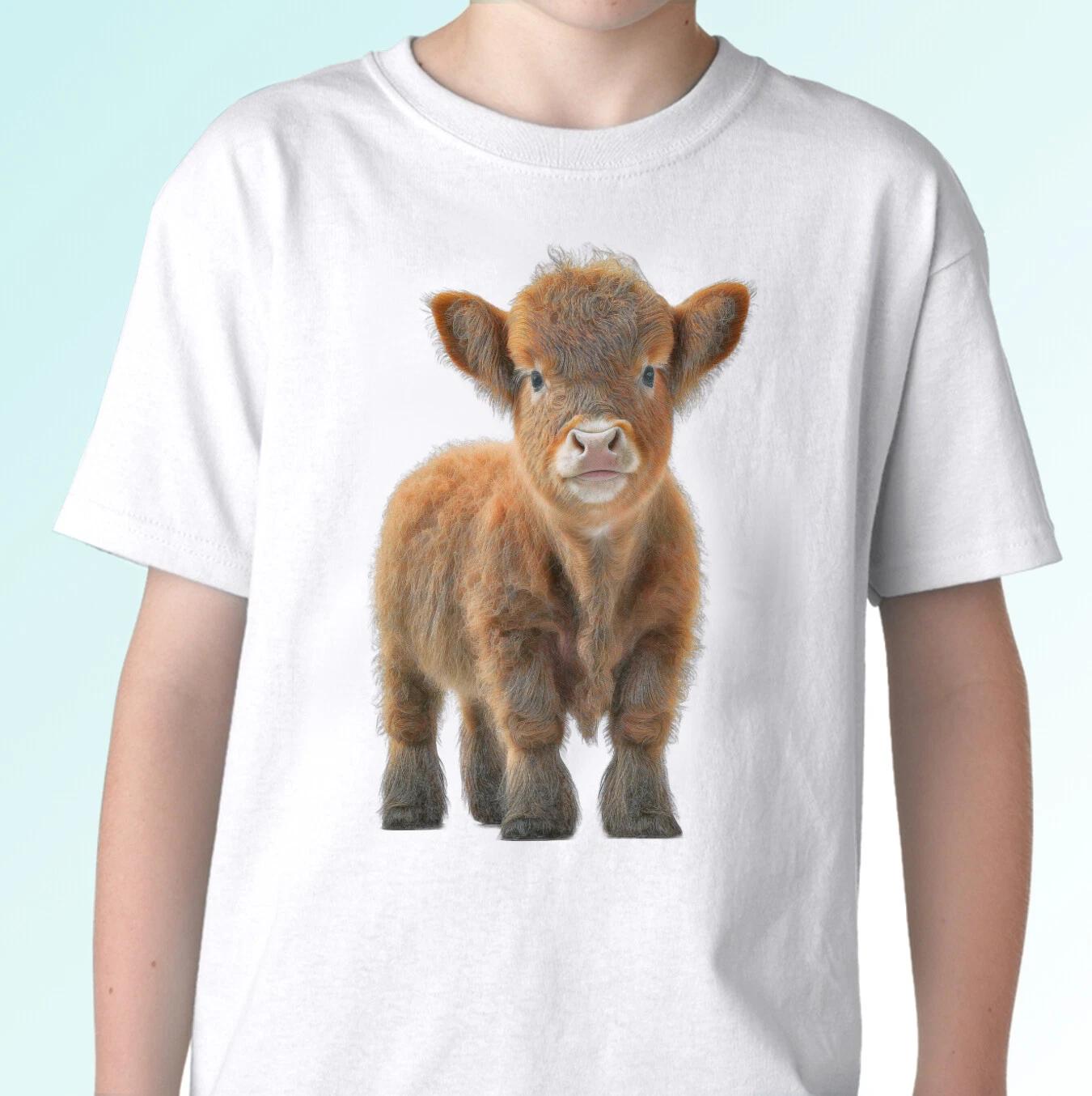 

Cow kids boys T-Shirt tee top animal calf cattle bull gift s s kids baby sizes 100