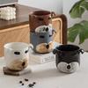 Retro Niedliche Welpen Tasse Cartoon Tier Keramik Handliche Tasse Zuhause Liebhaber Pull Flower Kaffeetasse Dekorative Trinkutensilien