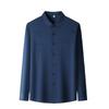 Men Long Sleeve Turn Down Collar Business Casual Wrinkle Free Shirt