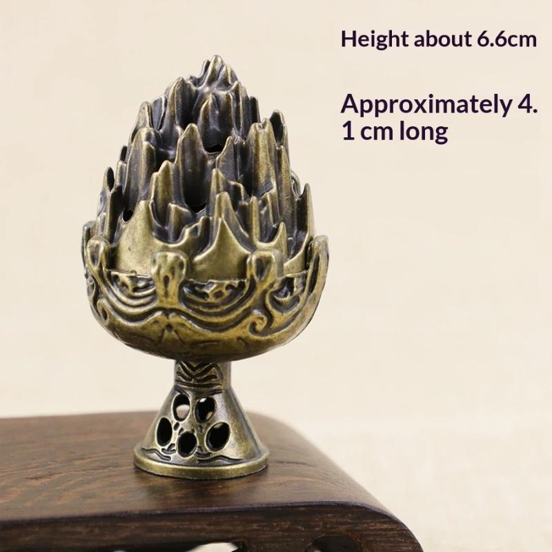 Ancient Style Mountain Incense Burner - Retro Bronze Incense Holder for Cone Incense, Home Decorative Fragrance Burner