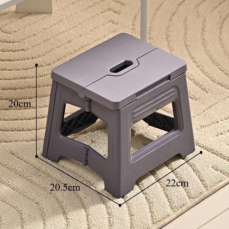 Lightweight Folding Step Stool Multi Purpose Handheld Thickened Footstool Non-Slip Plastic Small Benches Kitchen