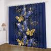 Golden Blue Butterfly Curtains Elegant Purple High Blackout Curtains Fashion New Style