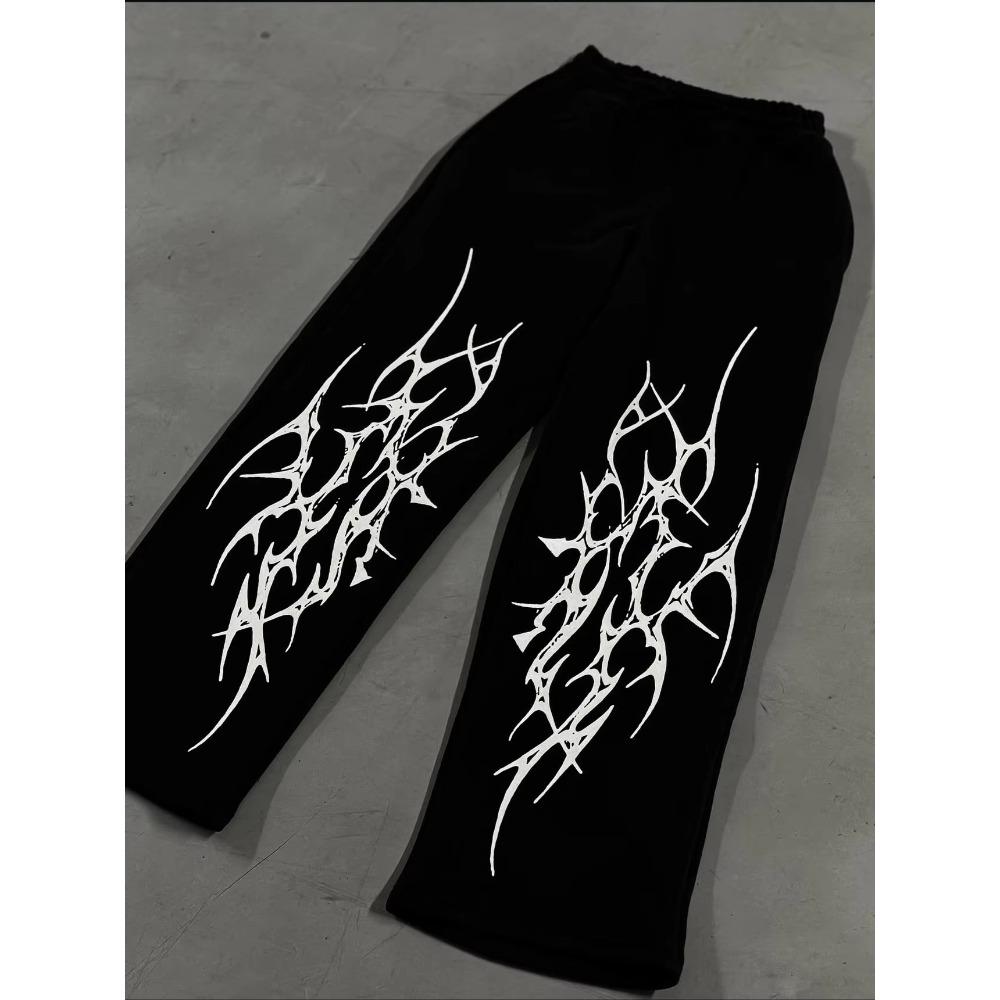 Letní Módní Retro Gotické Retro Tištěné Hip hop Sportovní Ležérní Kalhoty Hip hop Street Wear Volné Kalhoty