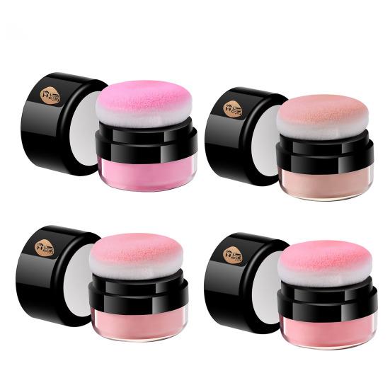5G Cushion Blush Highly Pigmented Lips Eyes Cheeks Blusher with Soft Puff Lightweight Women Makeup Natural Loose Powder Face Blush