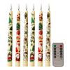6Pcs LED Taper Candles Battery Operated Flameless Candles with Remote Control Christmas Light-up Candles for Home Winter Festive Decor