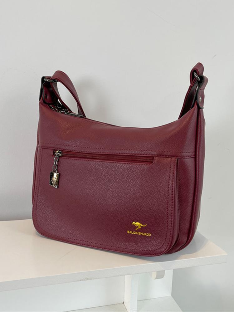 

Женские сумки, винтажные сумки на плечо, брендовая сумка Deisgner с несколькими карманами, повседневные бродяги, женский подарок-мессенджер для женщин среднего возраста 28cm15cm23cm красный