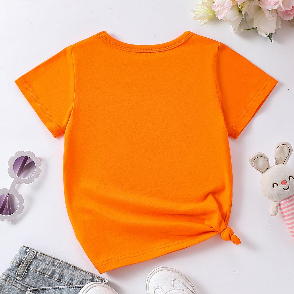 1-10 Years Old Girls Days Of Week Cotton Tees Week Calendar Graphic Print Casual & Trendy T-shirts For Spring & Summer