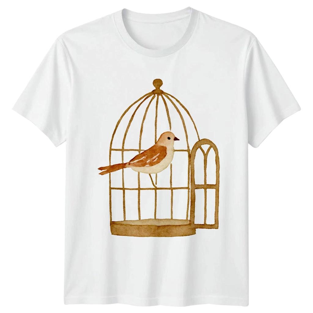 Bird Birdcage Birds Animals Mens Womens Graphic Unisex Top Artistic Design