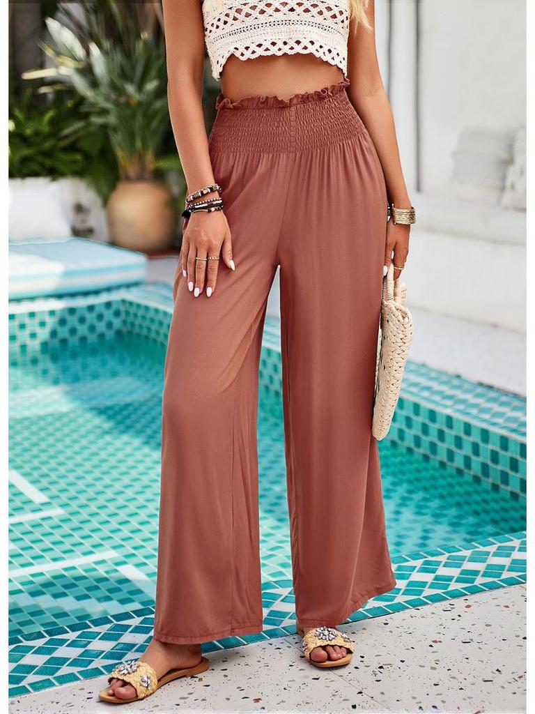 Diyun 2024 Women's Solid Color Loose Wide-Leg Trousers - Spring/Summer Collection