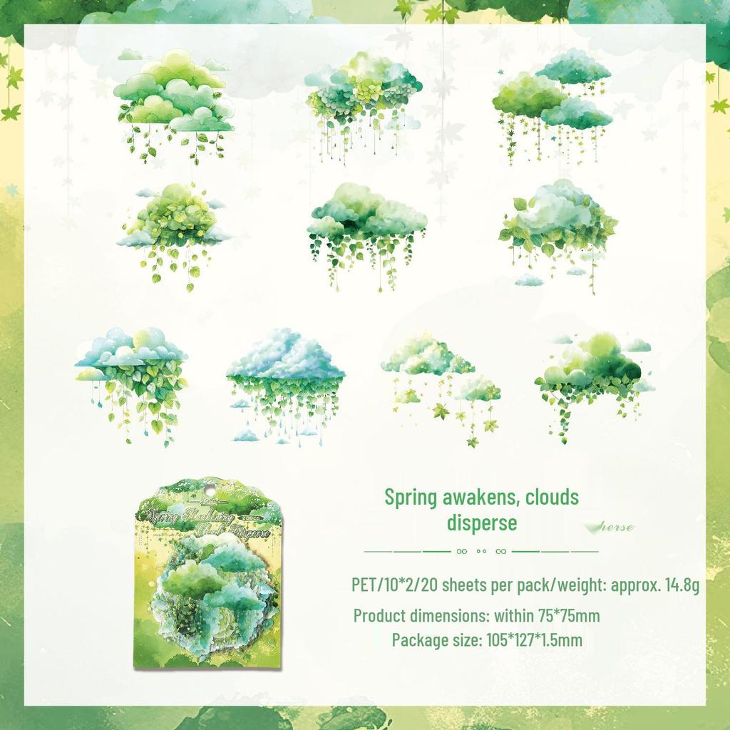ZABC Dream Cloud Retro Collage Stickers - DIY Decorative Pack with 6 Styles