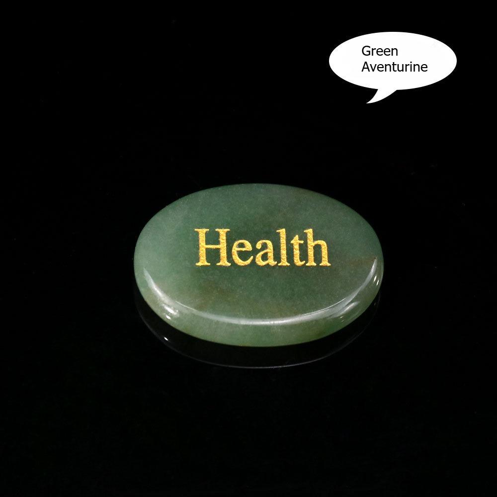 Natural crystal stone, thumb decompression, mixed color, engraving, palm, power stone, oval shape, mixed color crystal piece
